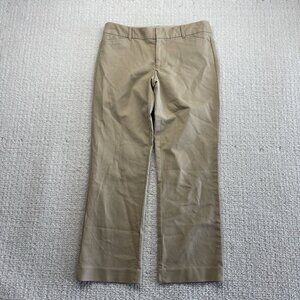 Gap Chino Pants Beige Stretch Straight Women Sz 4 Preppy Casual Sand Golf